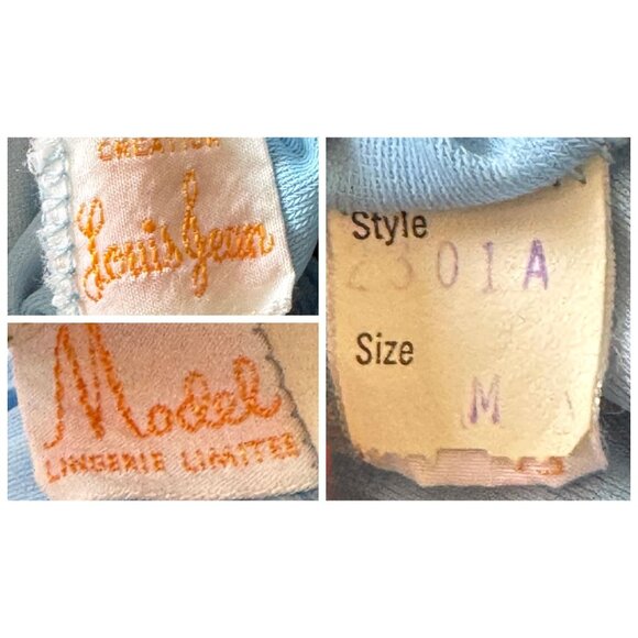 Vintage 1960s nightgown, powder blue short negligee, trapeze swing nightie - Picture 10 of 10